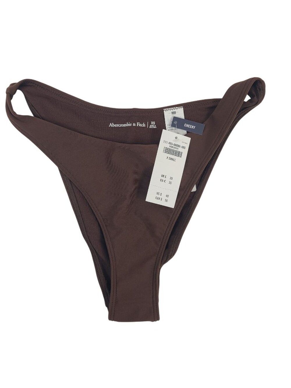 NEW Abercrombie & Fitch Brown Cheeky Bikini Bottoms Sz XS Swimwear